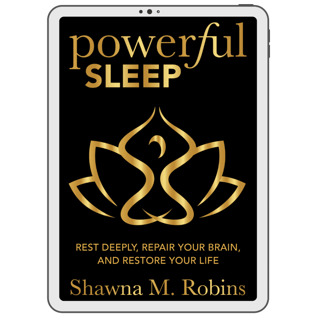 Front cover of Powerful Sleep displayed in an iPad